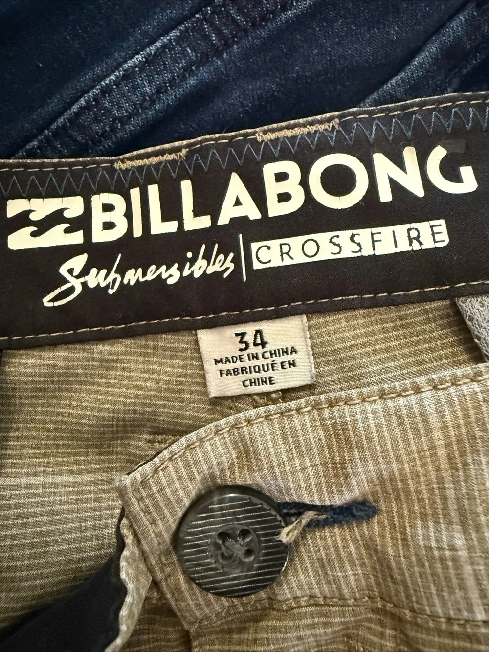 Billabong Crossfire Submersible Men's Stone Green Flat-Front Shorts